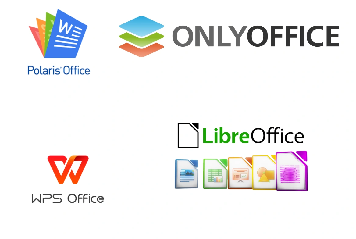 Alternativas a Microsoft Office 2025 - Comparación visual de suites ofimáticas incluyendo LibreOffice, WPS Office y SoftMaker