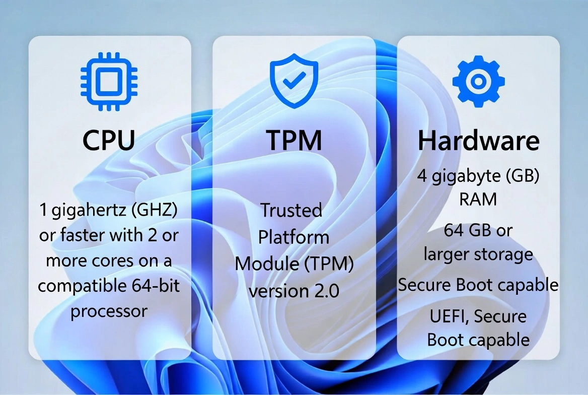 Requisitos del sistema Windows 11 - CPU, TPM 2.0 y especificaciones de hardware