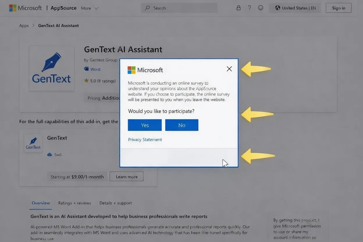 AI writing assistant in Microsoft Word with intelligent suggestions