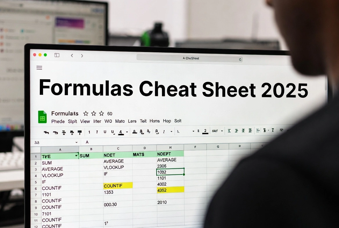 Hoja de Trucos de Fórmulas de Excel 2025: 100 Fórmulas Más Útiles Explicadas