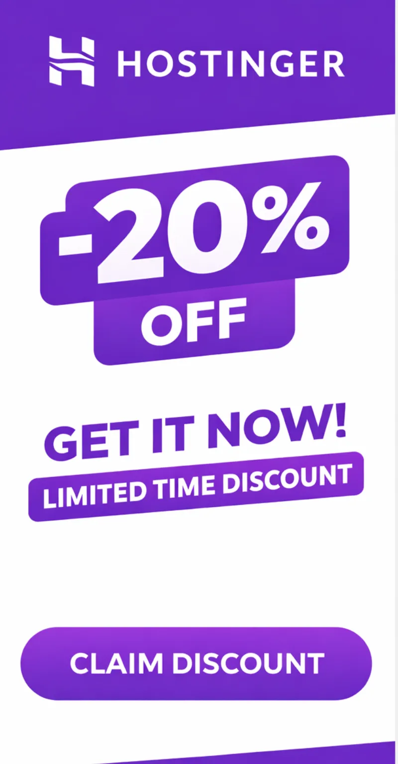 Hostinger - 20% OFF Limited Time Discount