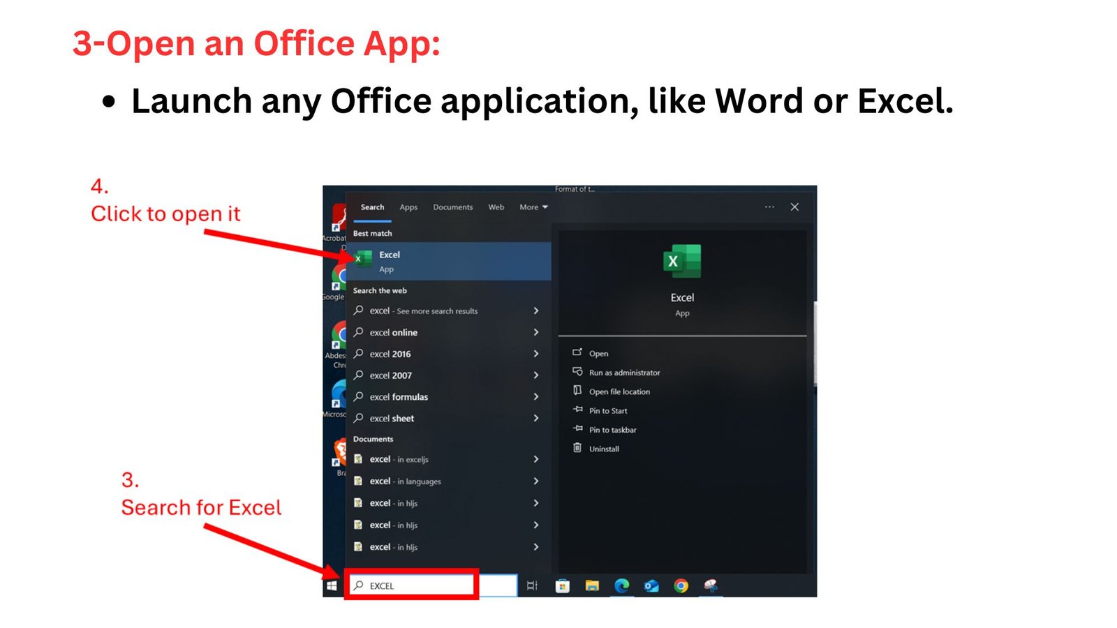 Step 6 - Open an Office app like Excel