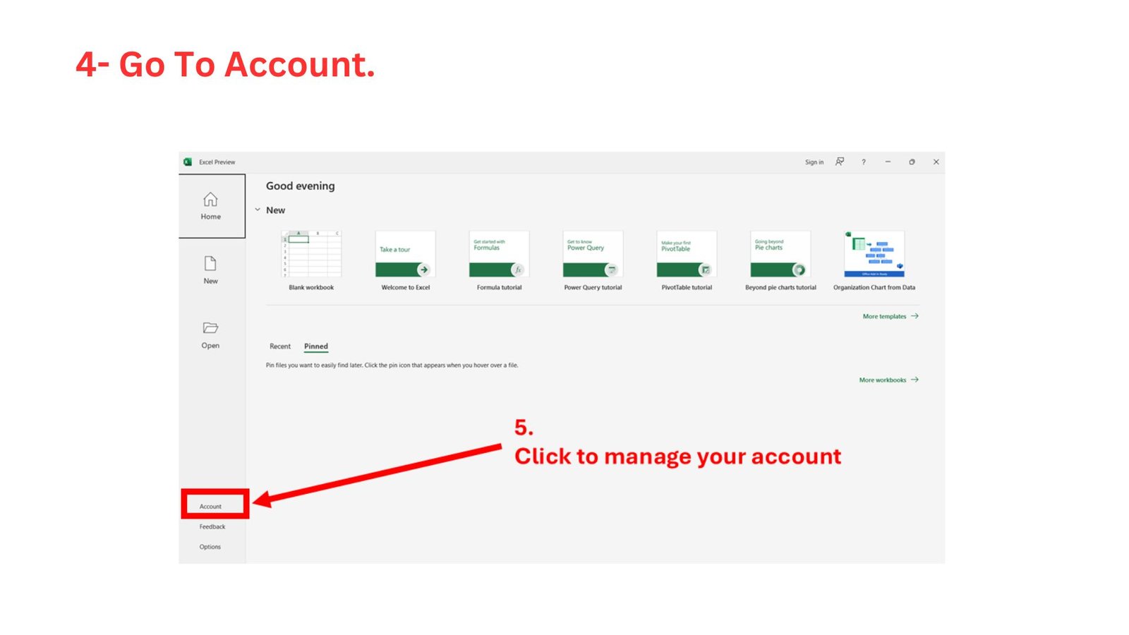 Step 7 - Go to Account settings