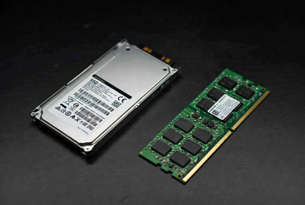 Unidad SSD y memoria RAM para actualización de PC