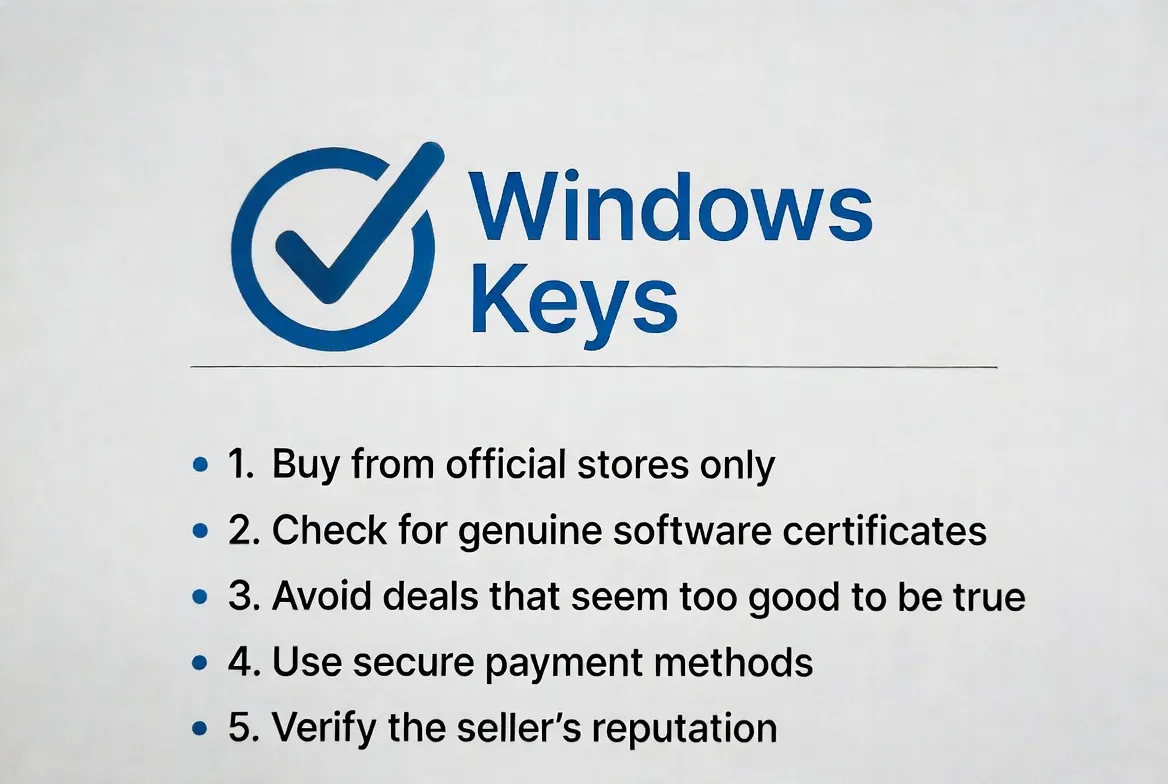 Lista de verificación para comprar claves de Windows de forma segura