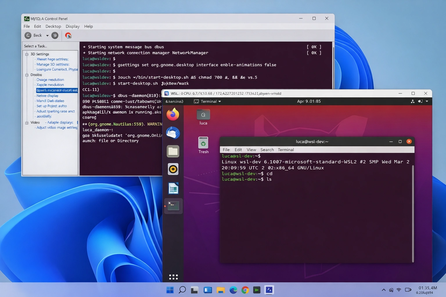 Instalación de WSL2 y terminal Ubuntu ejecutándose en Windows 11